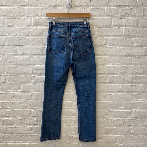 Reformation || Peyton High Rise Bootcut Cropped Jeans Mercer Wash Blue 26 - Picture 3 of 8